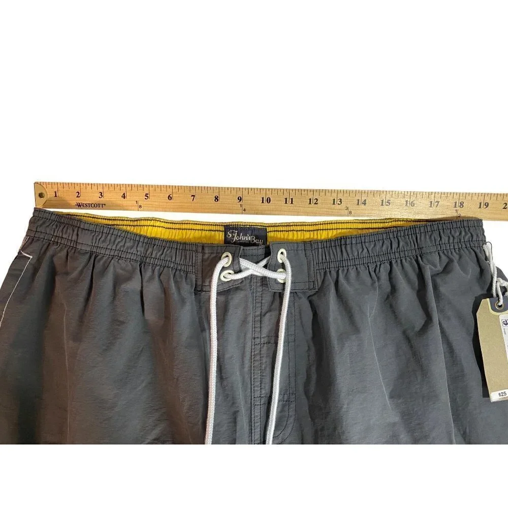 NWT St. John's Bay Men's Swim Suit Midnight Gray Four Pockets Size XXL‎